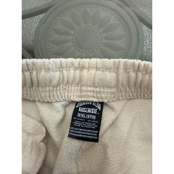 Death Row Records Beige Graphic Sweat Shorts 2XL Cotton/Polyester Mens Casual Lo - Picture 5 of 6
